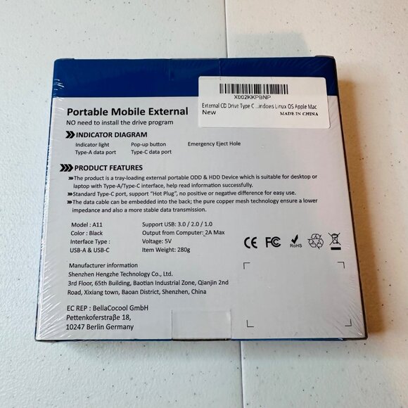 Rodzon A11 Portable External DVD Drive External DVD Mobile DVD Drive CD Drive - Picture 2 of 4